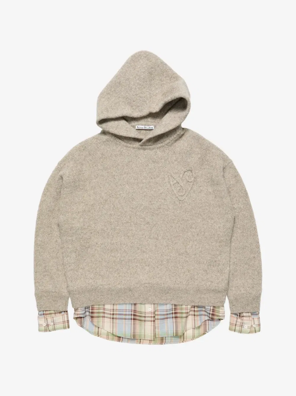 Многослойное худи Acne Studios, бежевый