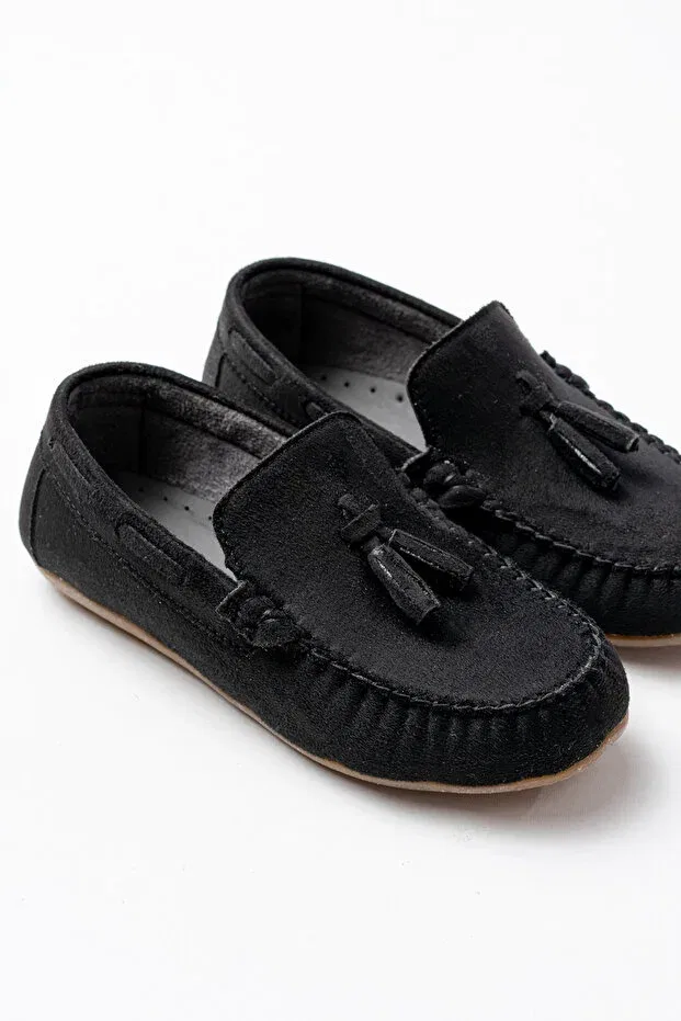 Детские лоферы для девочек с коротким каблуком P Papuccum Ortopedi Çocuk Ayakkabıları, Black