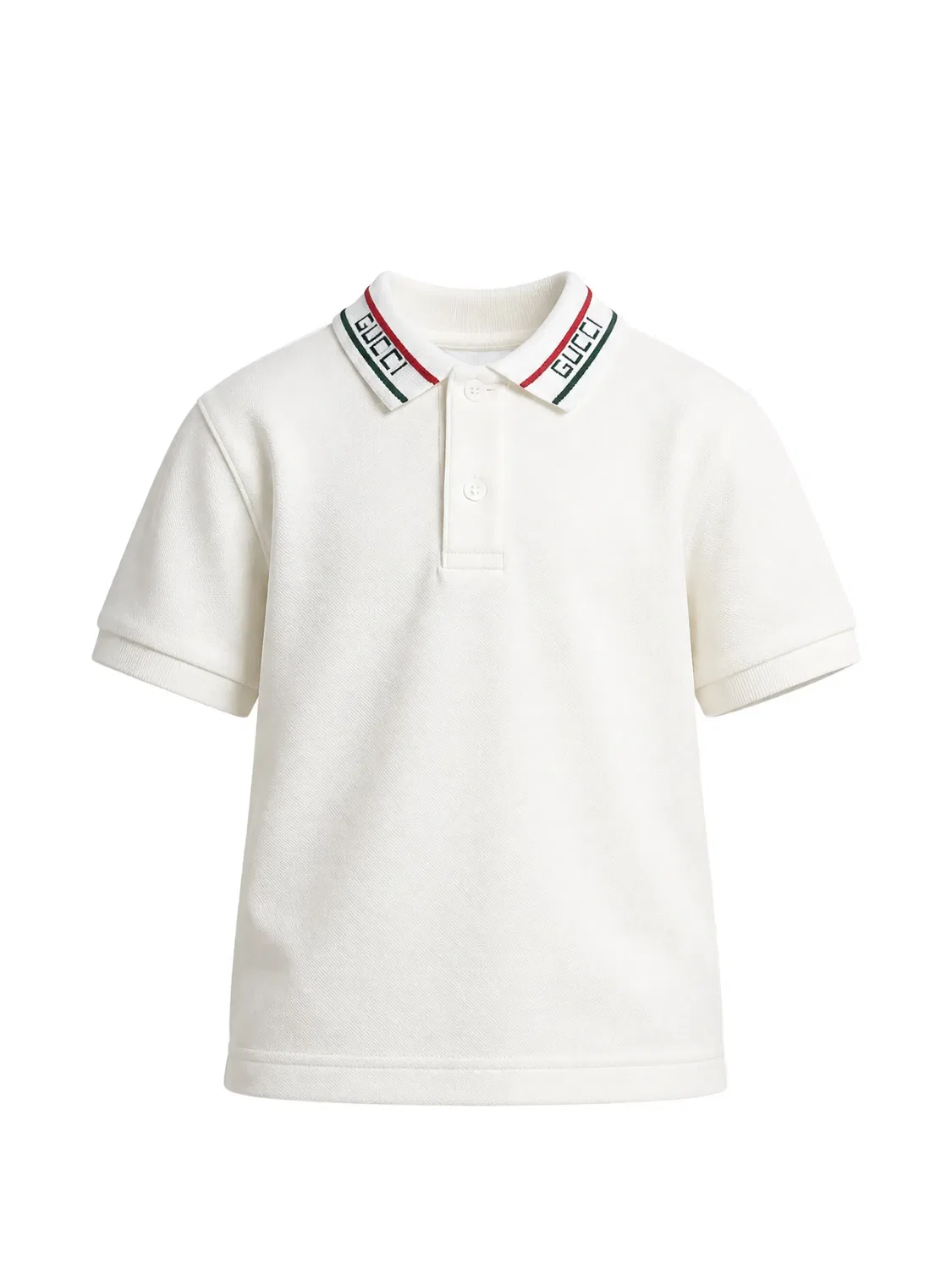 Рубашка поло с логотипом Gucci Kids, нейтральные цвета