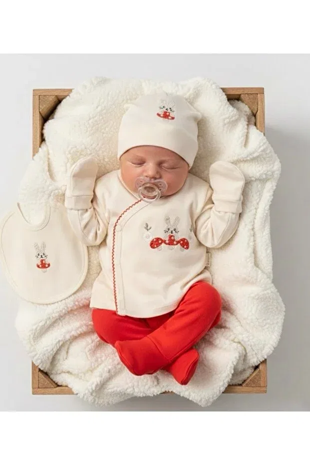 Детский комплект боди для новорожденных девочек с вышивкой Mushroom Cherub Baby, Red