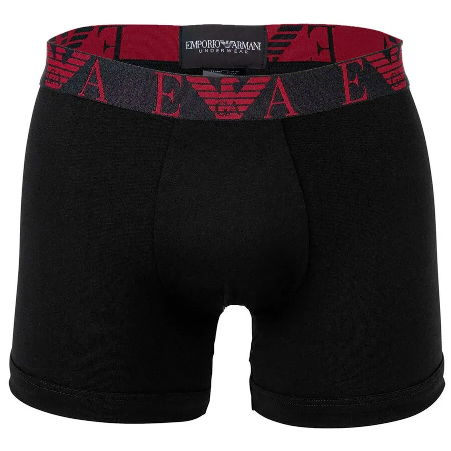 Боксерские шорты Emporio Armani красного и черного цвета — фото 4