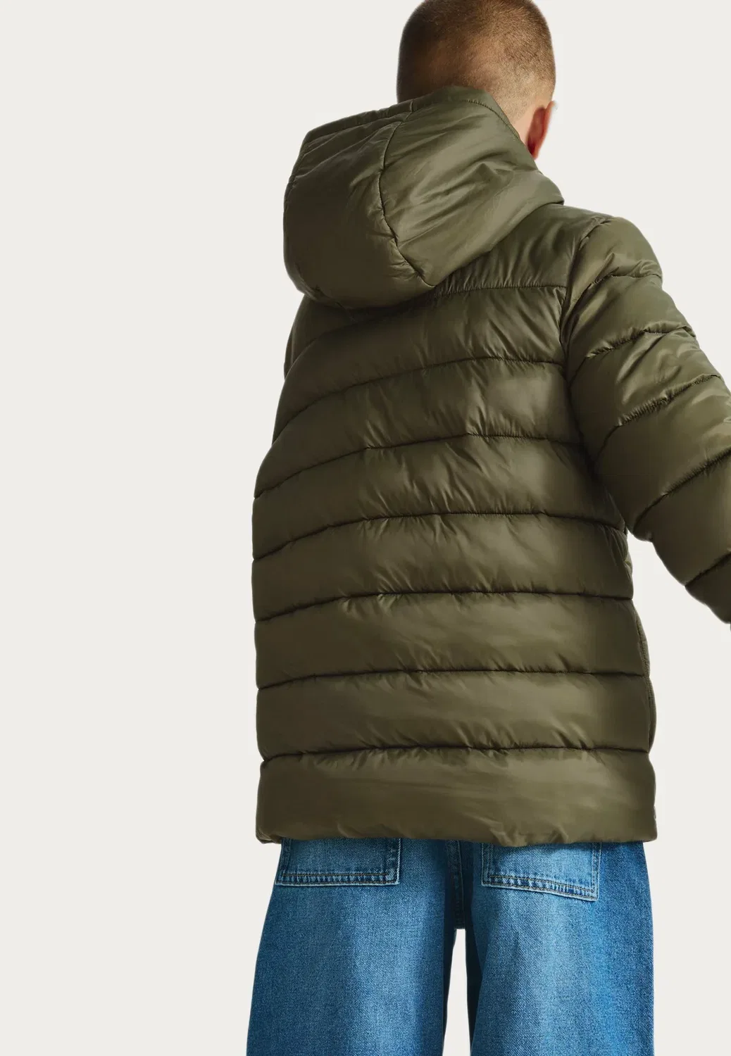 Легкая стеганая пуховая куртка Stormwear (6-16 лет). - зимняя куртка Marks & Spencer, Khaki — фото 2