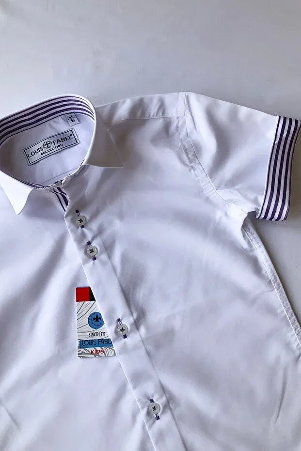 Детская рубашка для мальчиков в полоску Louis Kids, Lilac — фото 3