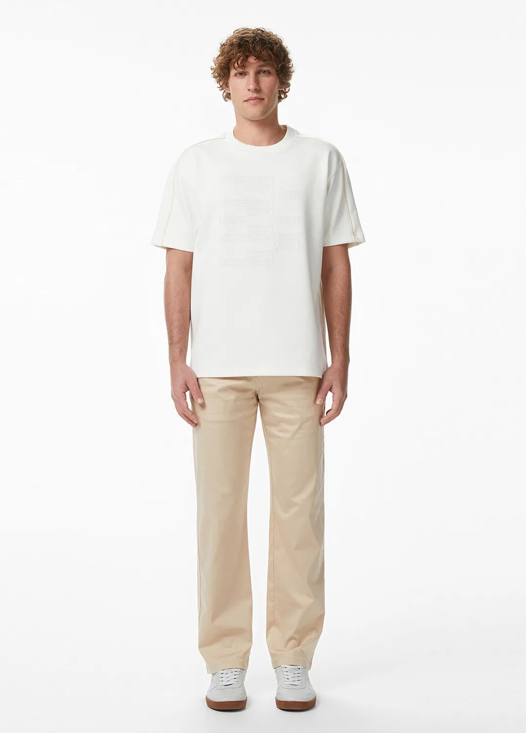 Футболка Lacoste Relaxed Fit, кремовый — фото 4