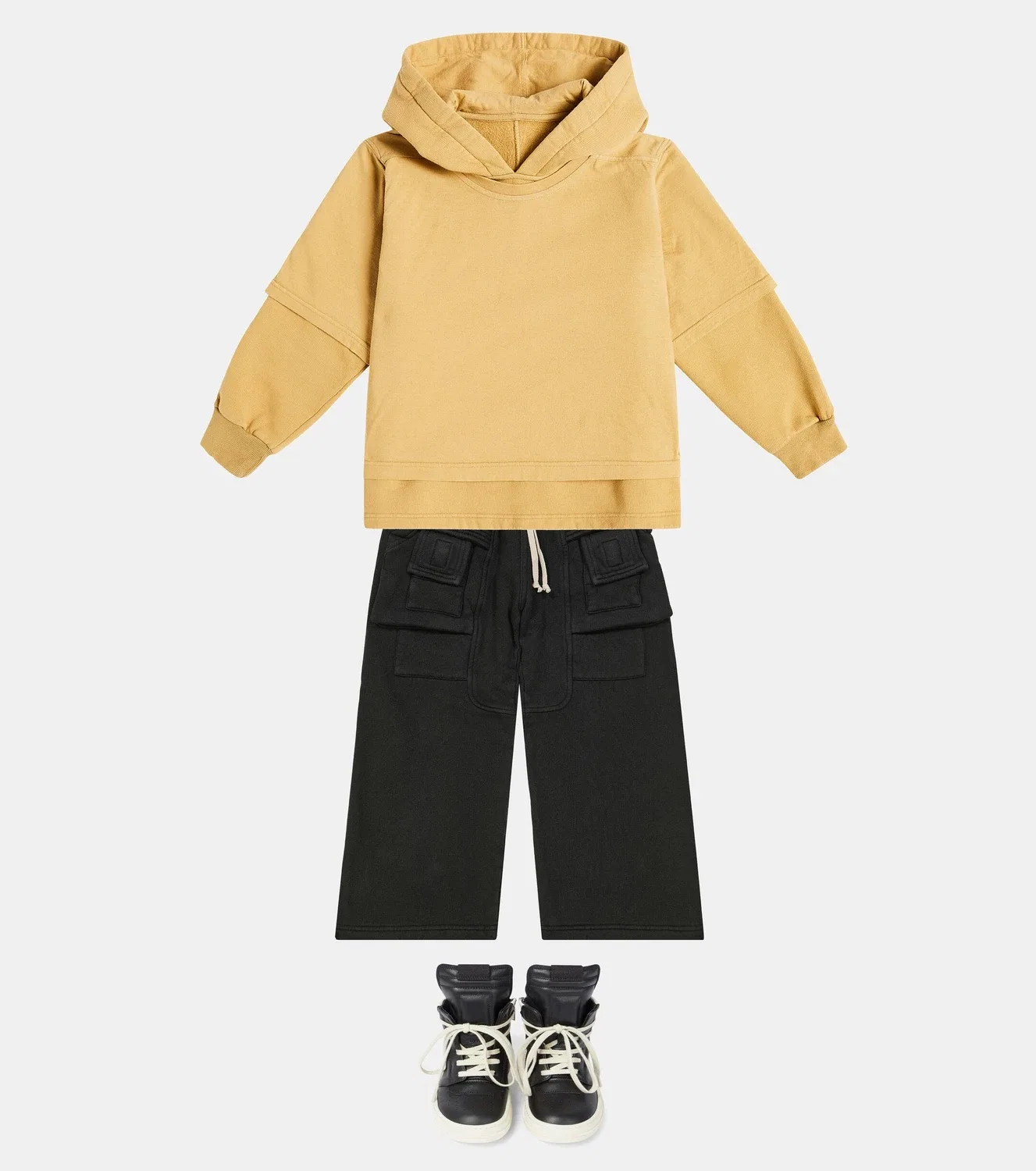 Трикотажная толстовка Hustler Rick Owens Kids, желтый — фото 2