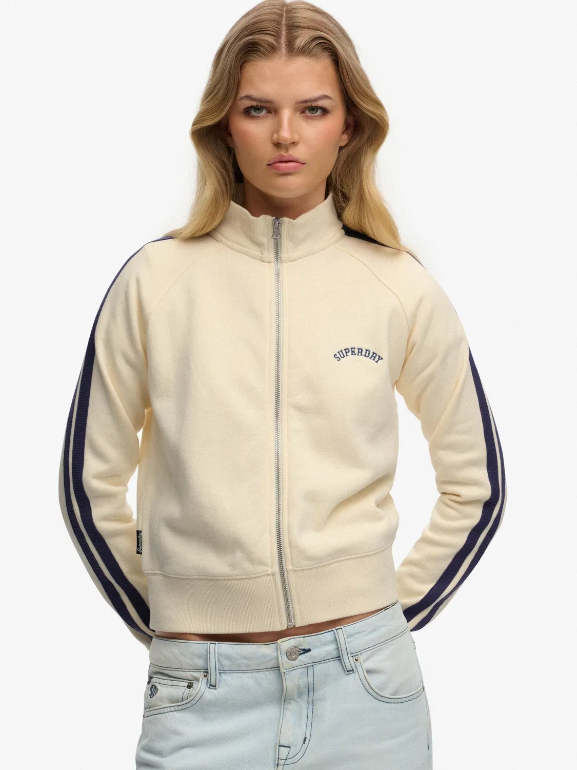 Толстовка на молнии Superdry Essential Logo, белый