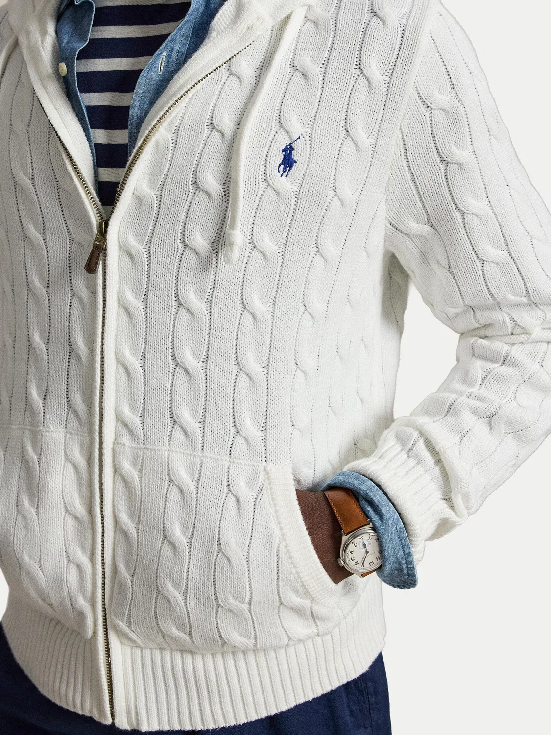 Мужской кардиган стандартного кроя Polo Ralph Lauren, белый — фото 4