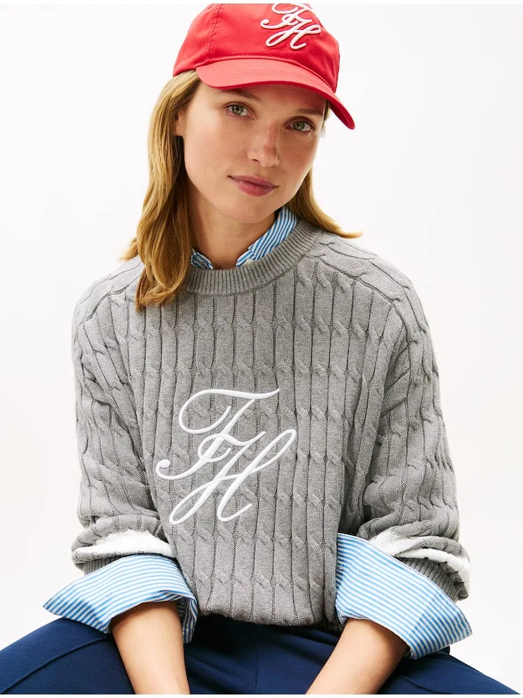 Свитер с графическим принтом TOMMY HILFIGER, Antique Silver