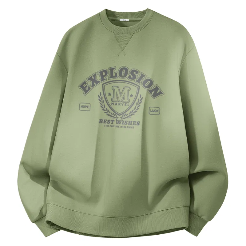 Свитшот Детский Heavyweight Air Layer MINISO, Gray Pea Green