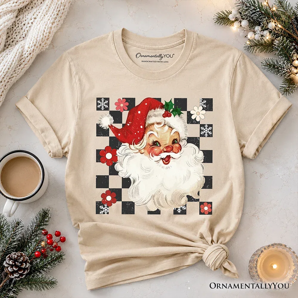 Детская футболка с принтом Santa Merry Christmas Retro Holiday OrnamentallyYou, Sand