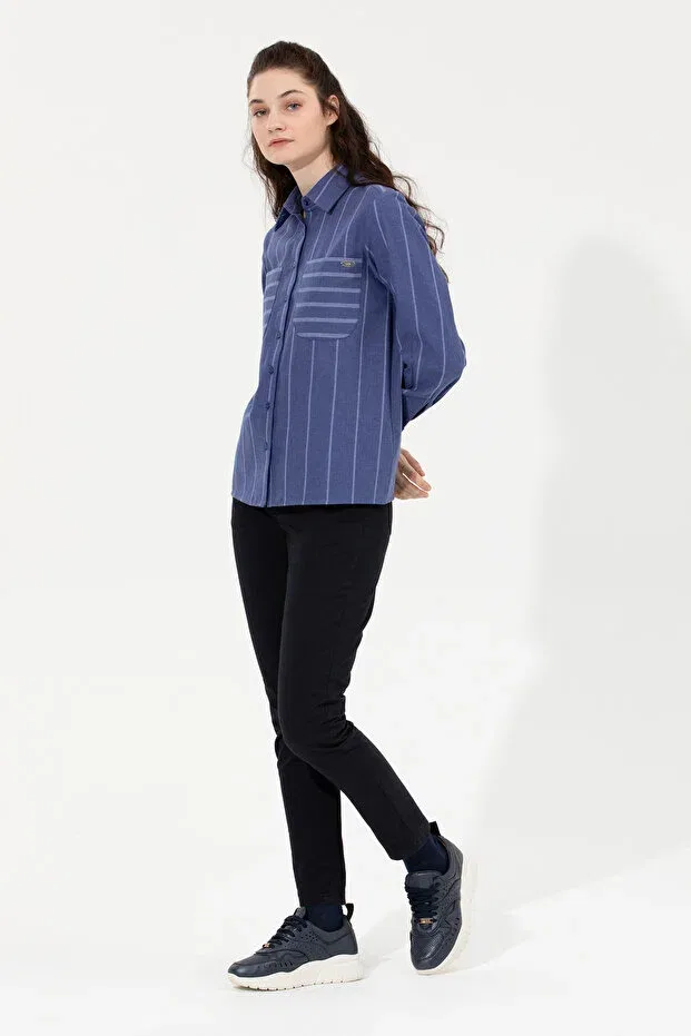 Женские брюки-скинни из хлопка U.S. Polo Assn., Navy Blue — фото 3
