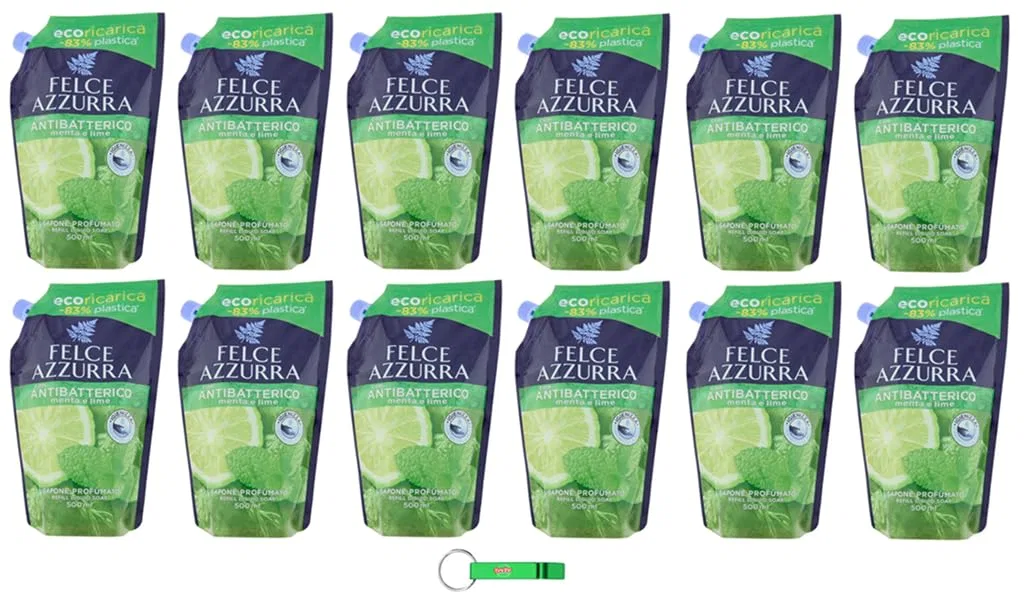 Жидкое мыло Felce Azzurra Mint and Lime, 12 x 500 мл, Beni Culinari