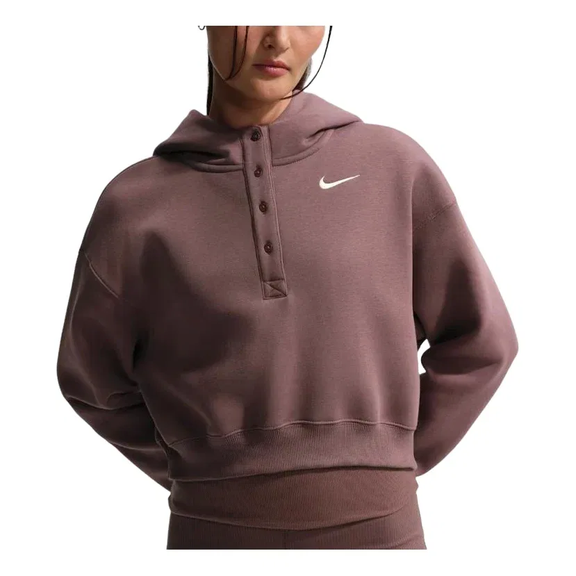 Женское худи Sportswear Phoenix Fleece Oversized Cropped Hoodie Asia Sizing 'Tattoo Sail' Nike, Tattoo/Sail
