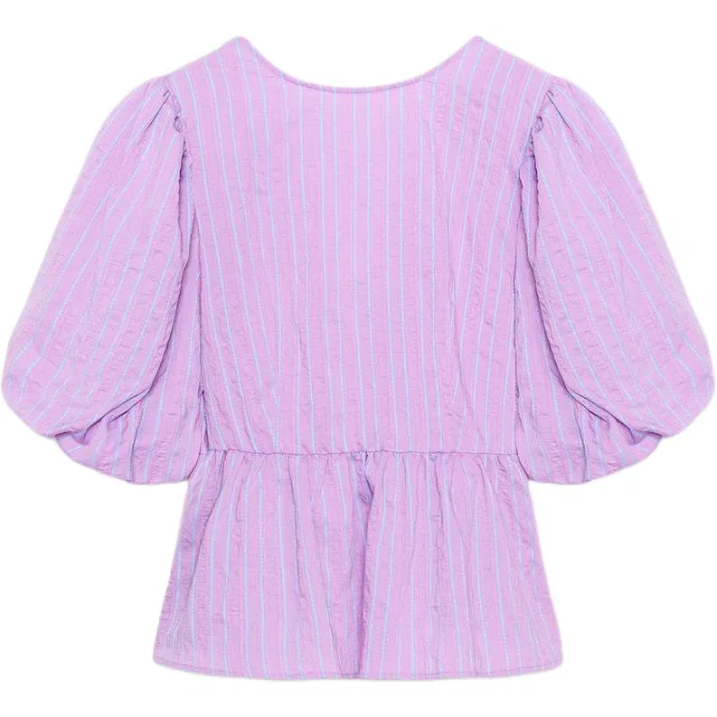 Женская рубашка с круглым вырезом Pink/Light Purple ZARA