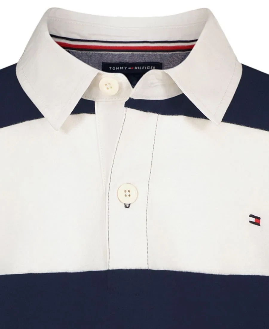 Футболка-поло с длинным рукавом в полоску Tommy Hilfiger, Navy Blazer — фото 4