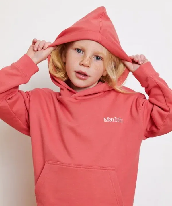 Худи Marithé Kids, логотип, Enfant, Coral
