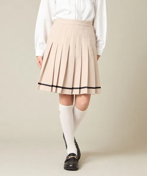 Детская юбка-плиссе с принтом, модель Line Pleated, a.v.v, Beige — фото 2