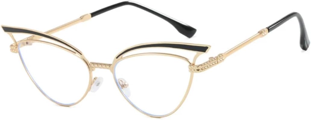 

Ретро-солнцезащитные очки «кошачий глаз» с ажурной отделкой, модные женские солнцезащитные очки класса люкс, мужские солнцезащитные очки с защитой от УФ-излучения UV400 VVTWSSW, Gold Clear