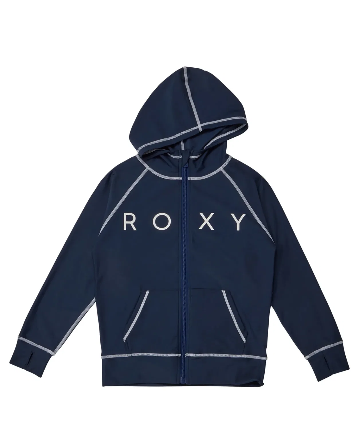 Детская рашгарда Roxy Mini Rashie Parka с капюшоном, тёмно-синяя