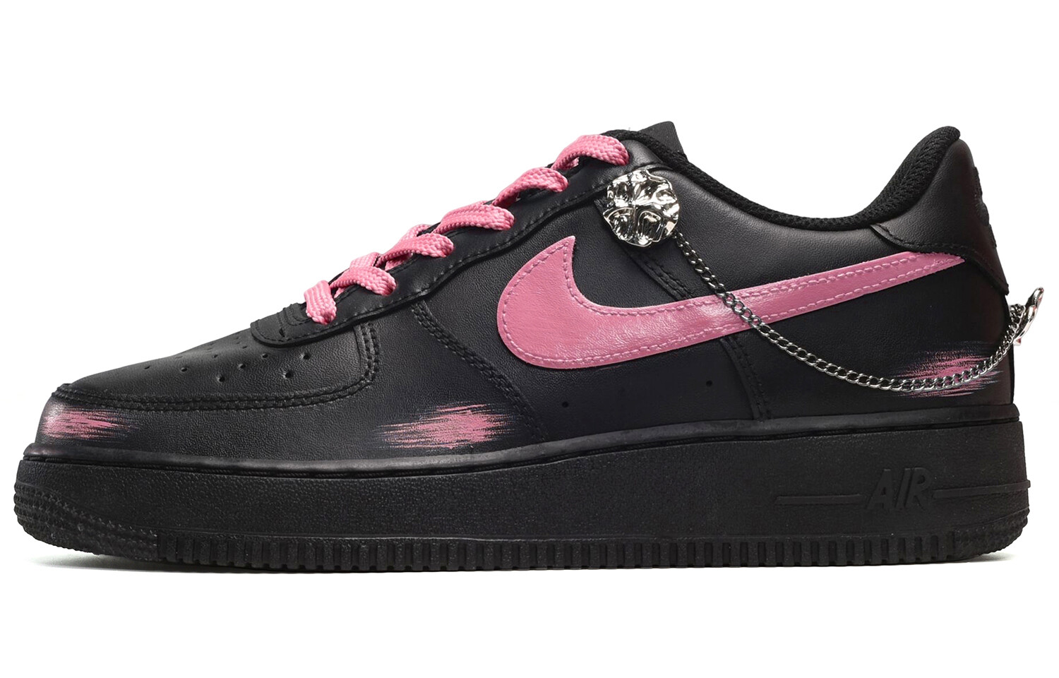 

Кроссовки Nike Air Force 1 Skateboarding Shoes Men Low-top Black/Pink, черный/розовый