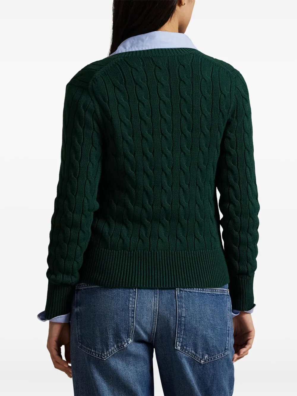 Кардиган фактурной вязки POLO RALPH LAUREN, зеленый — фото 4