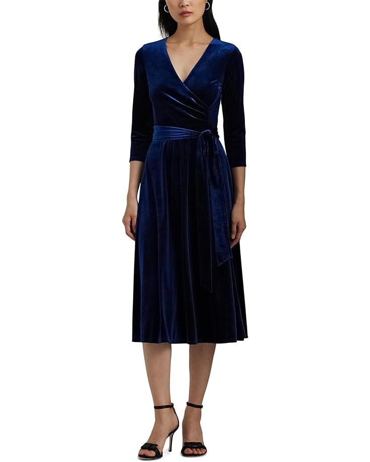 

Платье Lauren Ralph Lauren Surplice Velvet Dress, цвет Luxe Navy Velvet