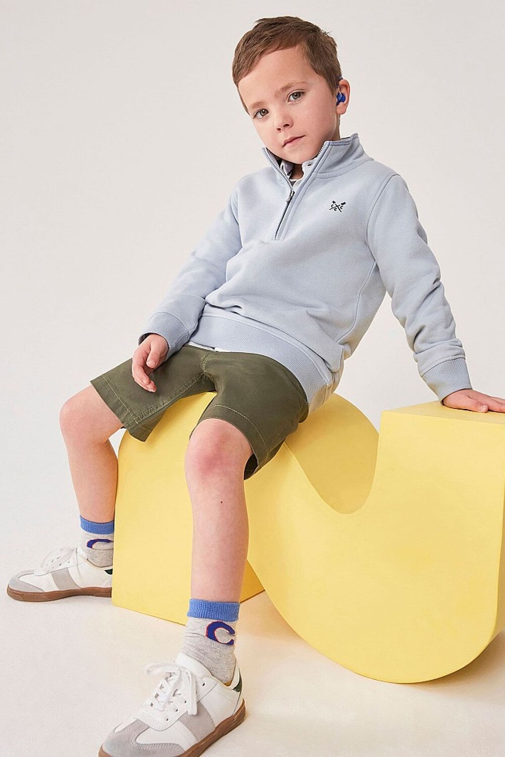 

Одежда для экипажа, 100% хлопок, джемпер на молнии до половины длины Crew Clothing Company, голубой