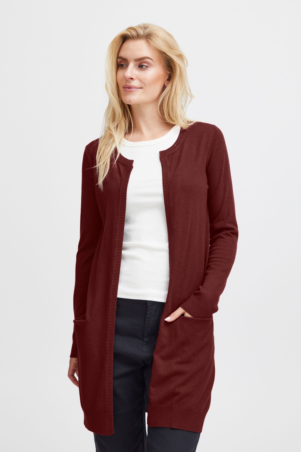 

Кардиган PULZ Jeans Strickjacke, красный