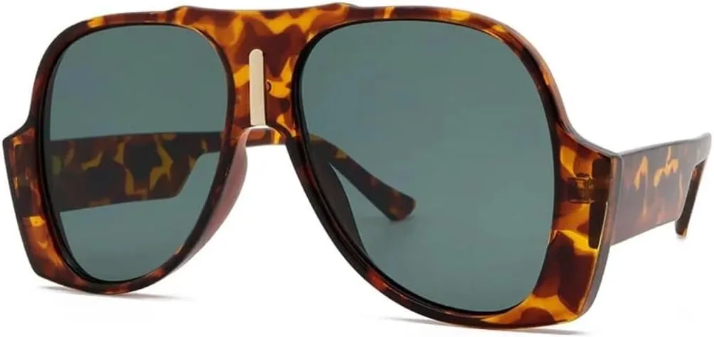 

Уникальные квадратные солнцезащитные очки для мужчин и женщин в винтажном стиле, роскошные, с защитой от УФ-излучения 400, увеличенного размера AHSGDVC, Leopard Green