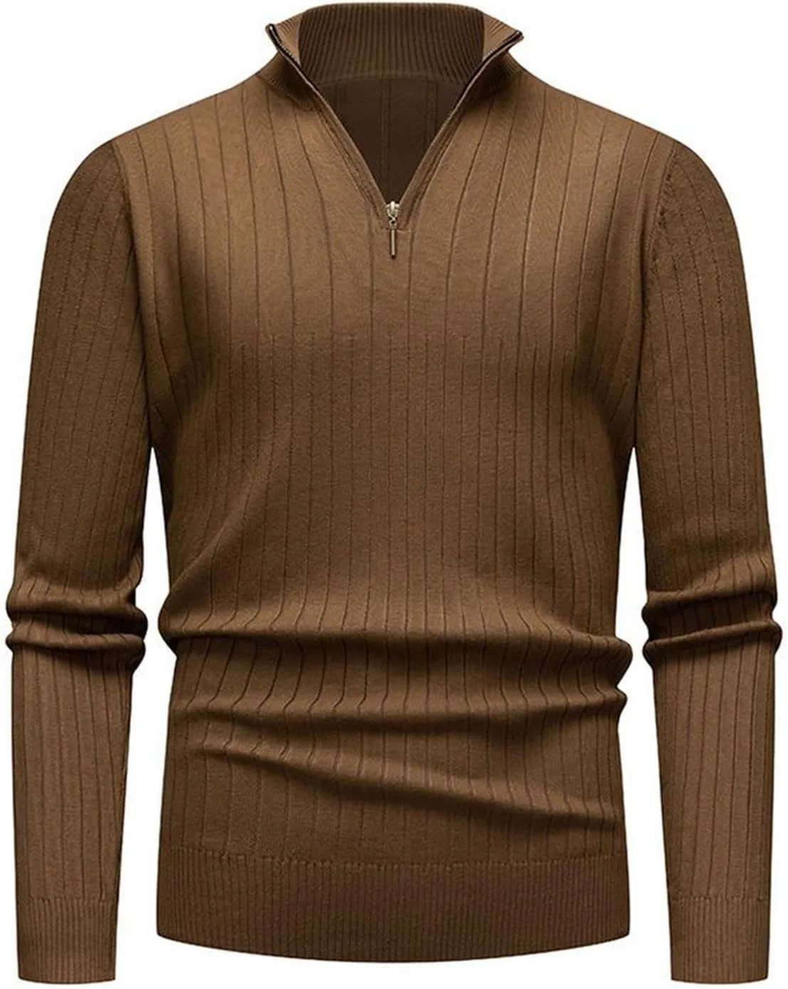 

Мужской свитер с четвертью молнии | Mock Neck Ribbed | Slim Fit