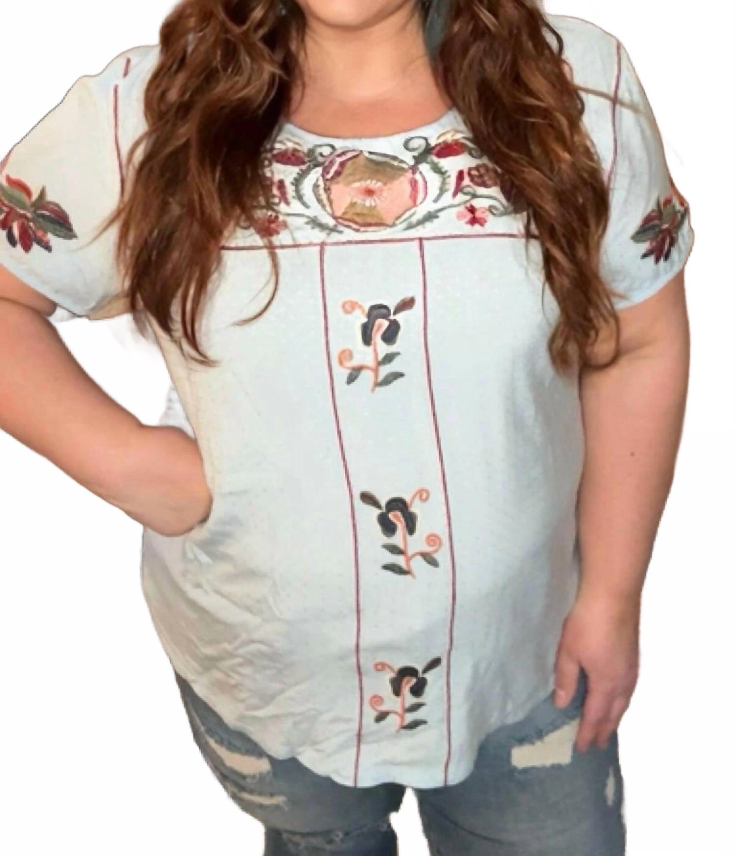 

Топ из микса тканей с вышивкой, нежно-голубого цвета See And Be Seen, голубой