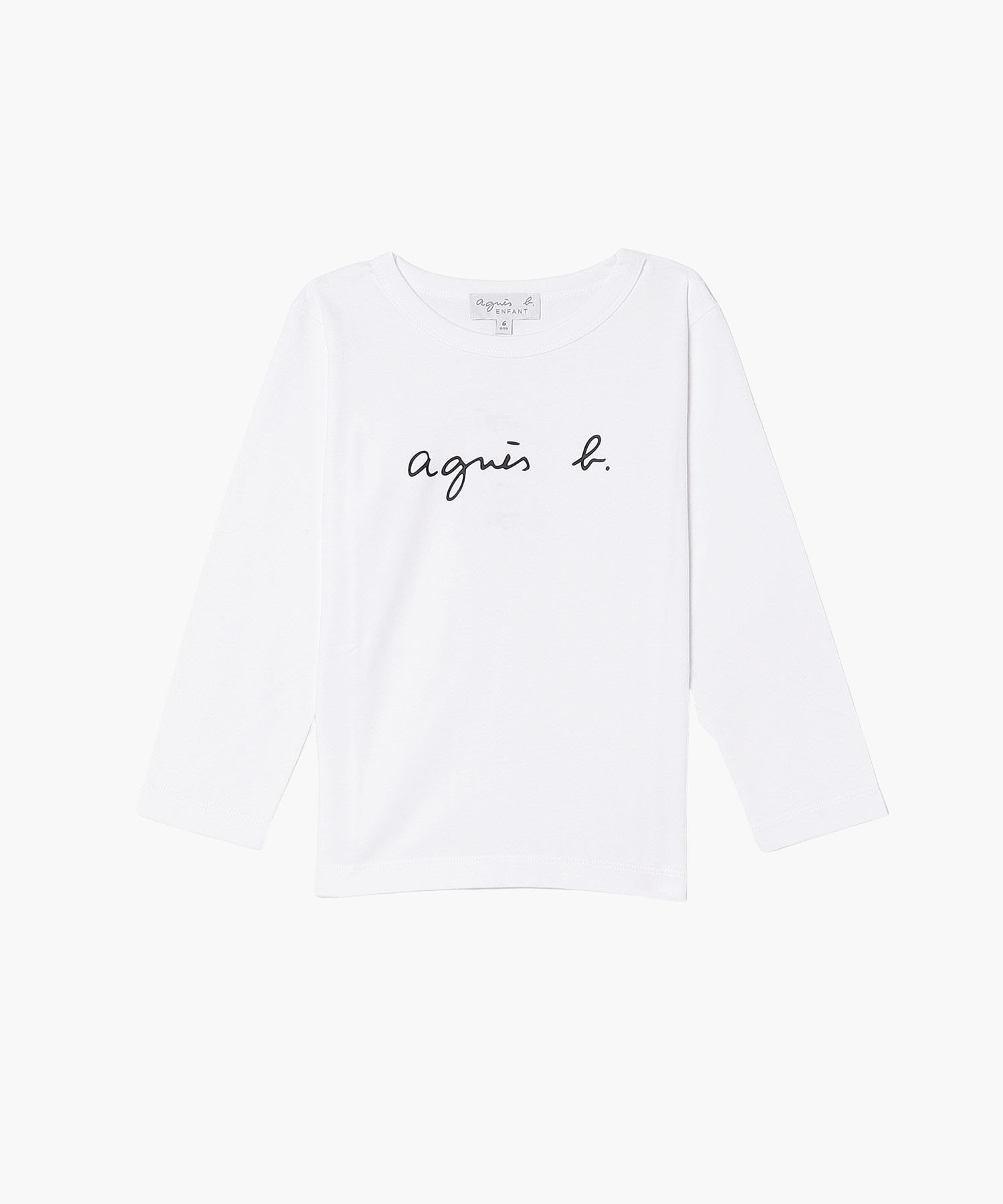 Детская хлопковая футболка с длинными рукавами и логотипом Agnes b. ENFANT, White