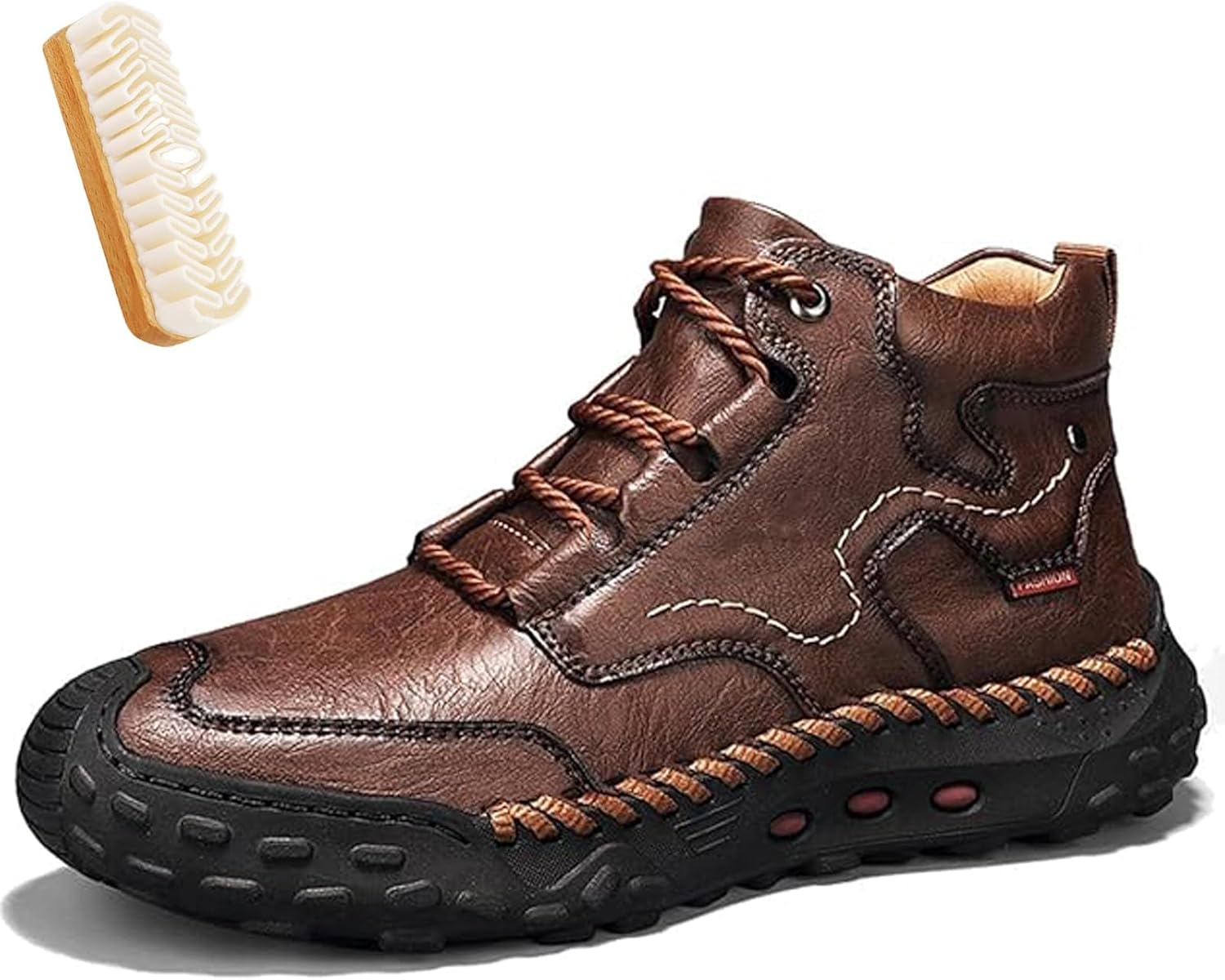 

Мужская обувь, оксфорды из натуральной кожи с нескользящей резиновой подошвой, удобные стильные мужские ботинки Giltpeak, темно-коричневый