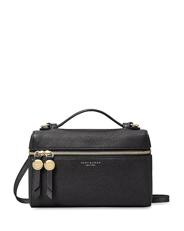 

Узкая кожаная сумка с верхней ручкой Tory Burch, черный