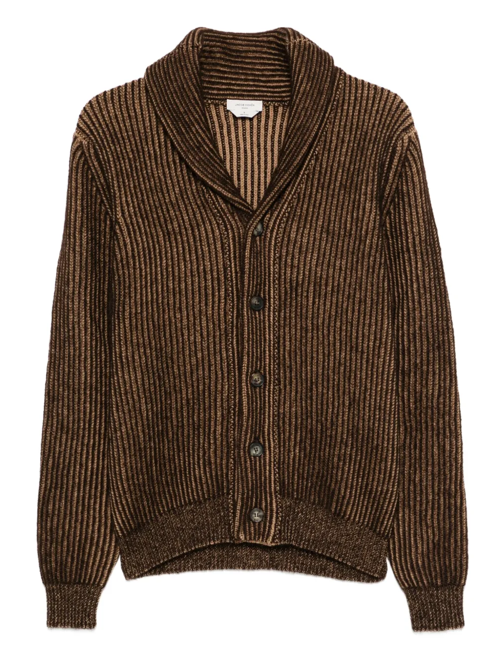 

Кардиган с воротником-шалькой и полосками Jacob Cohen, коричневый