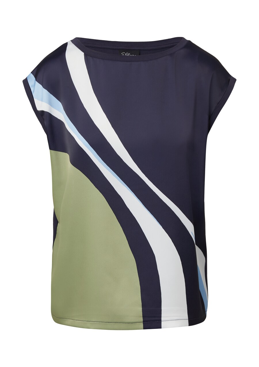 

Рубашка s.Oliver BLACK LABEL, темно-синий/светло-синий