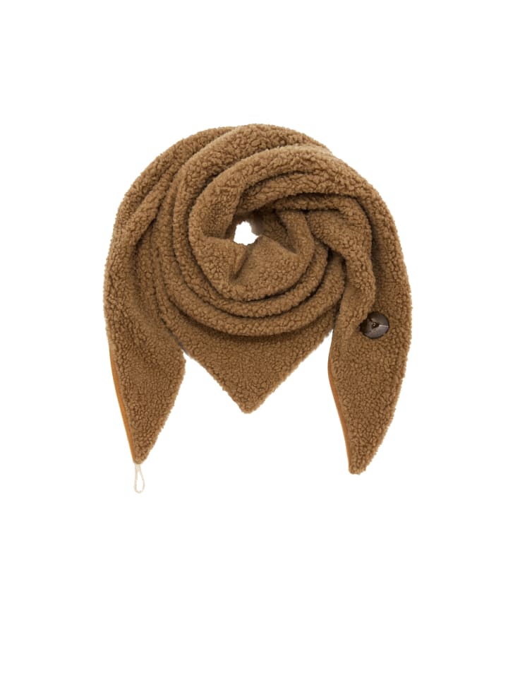 

Faera Мягкий вязаный шарф с бахромой коричневого цвета для стильных зимних образов