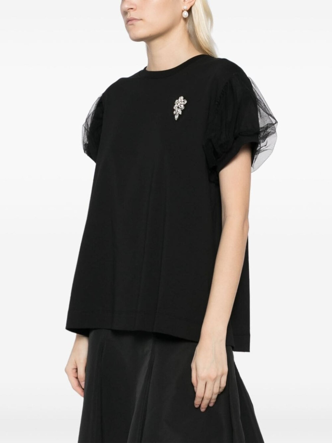 

Simone Rocha футболка с объемными рукавами, черный