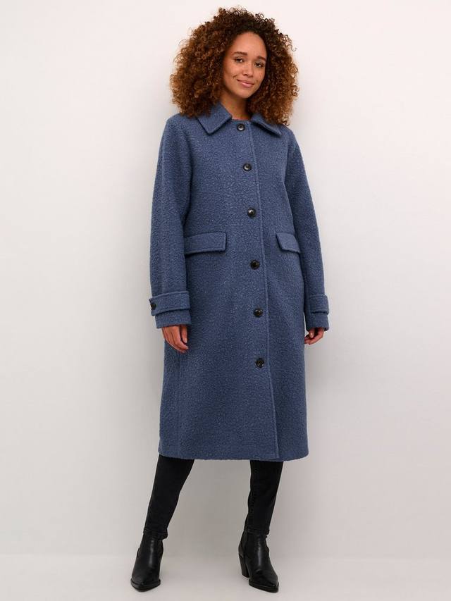 

Ярусное плюшевое пальто аннелиз KAFFE, цвет Blue Indigo