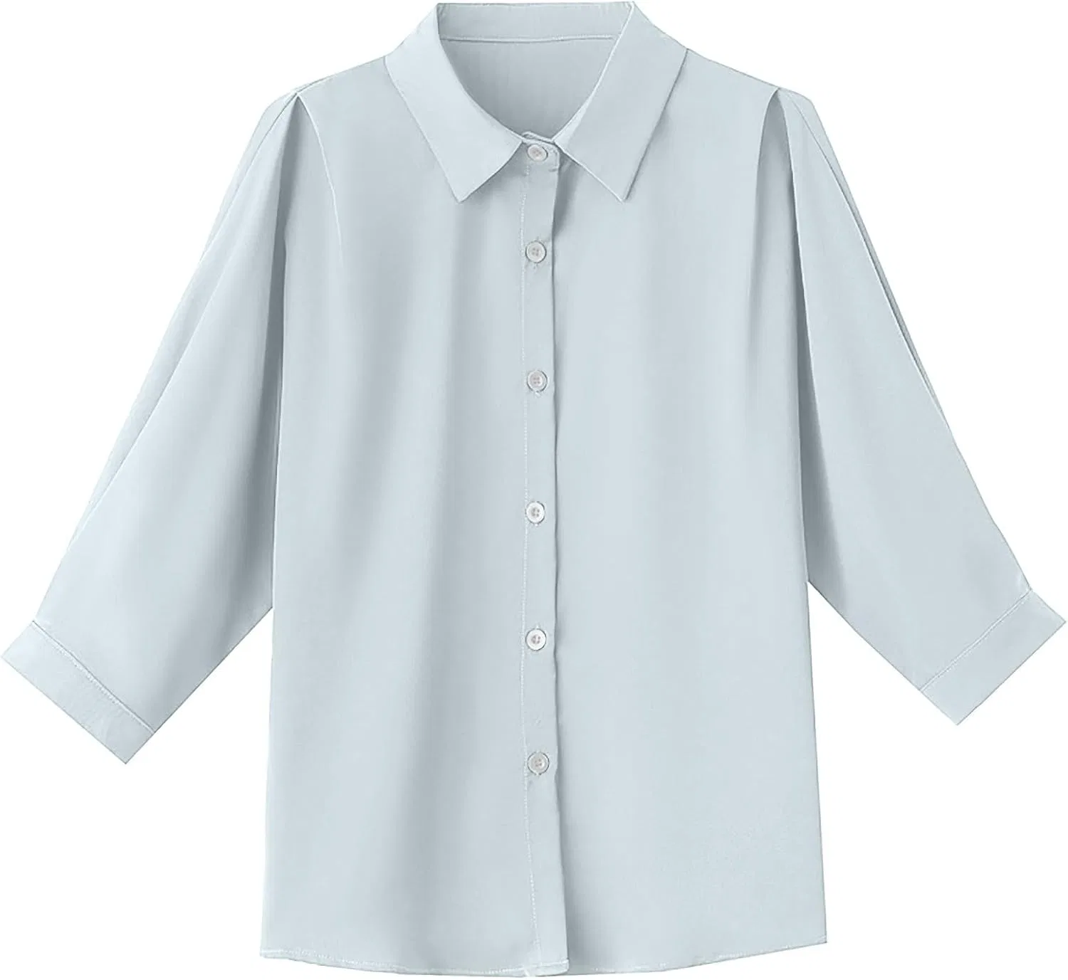 Блуза, простая, Shirt Blouse, синий — фото 2