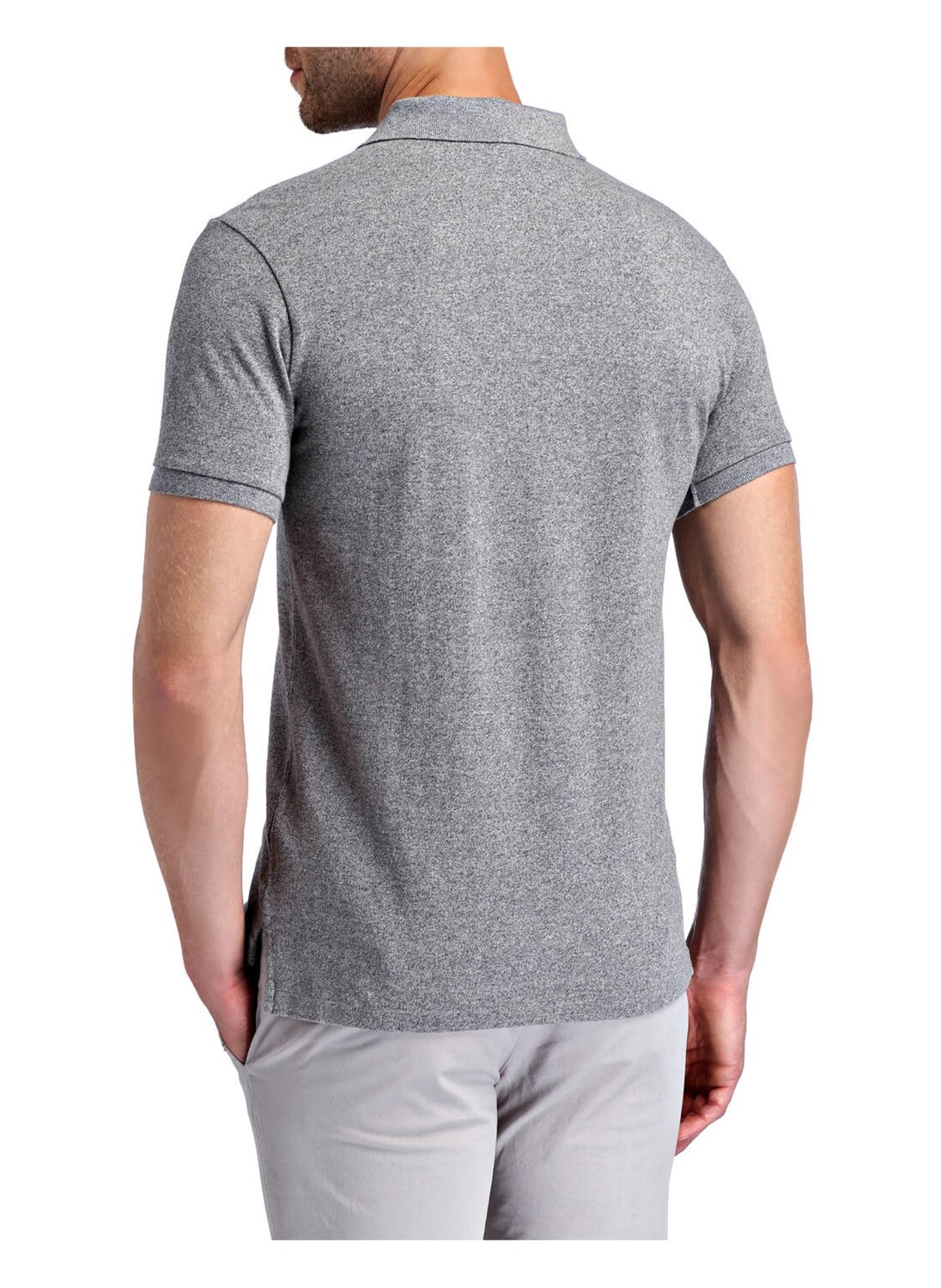 Рубашка поло POLO RALPH LAUREN Piqué Slim Fit, серый — фото 3