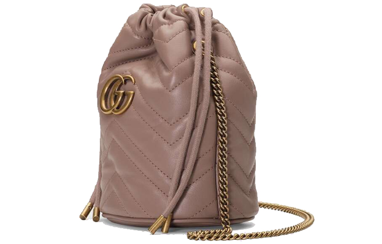 Мини-сумка-ведро GUCCI GG Marmont из стёганой кожи — фото 3