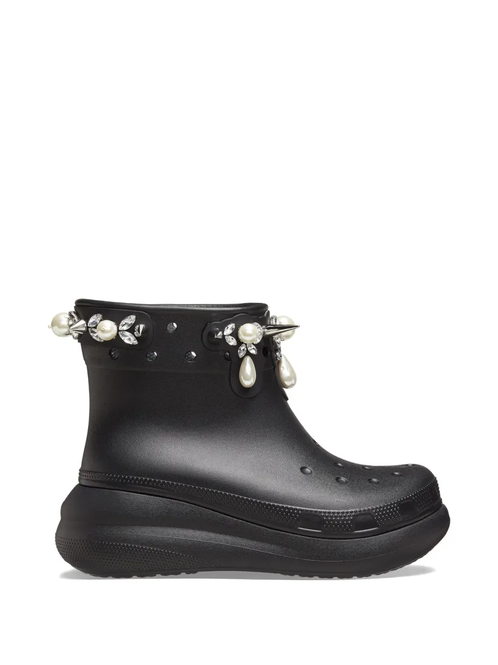 Сапоги X Simone Rocha, украшенные жемчугом Crocs, черный