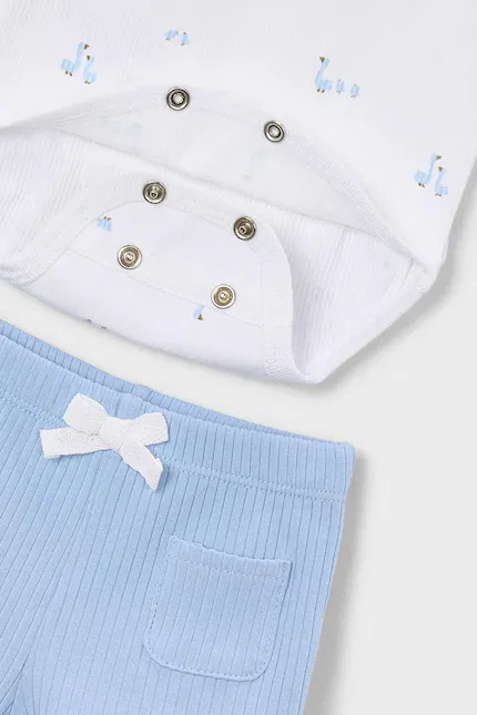 Комплект из боди и шорт 2 шт Mayoral Newborn, синий — фото 4
