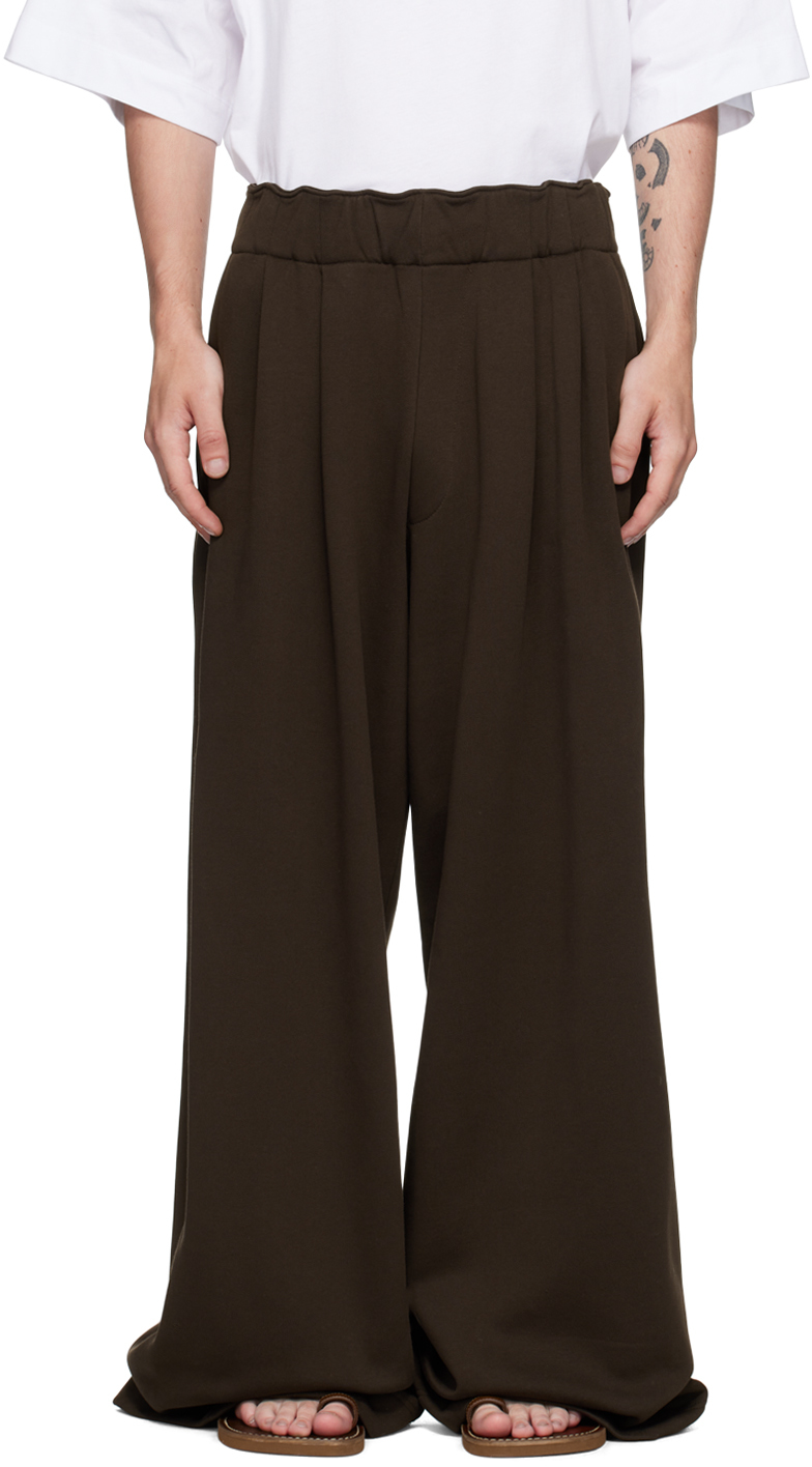 

Коричневые плиссированные спортивные штаны Dries Van Noten