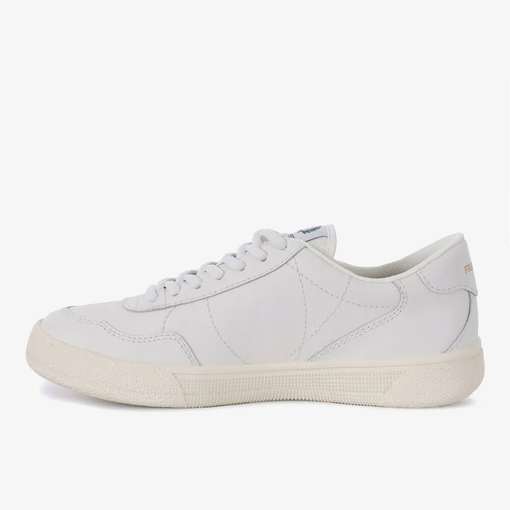 Мужские низкие кеды B11 Leather светло-бежевые с зелёным от Fred Perry — фото 2