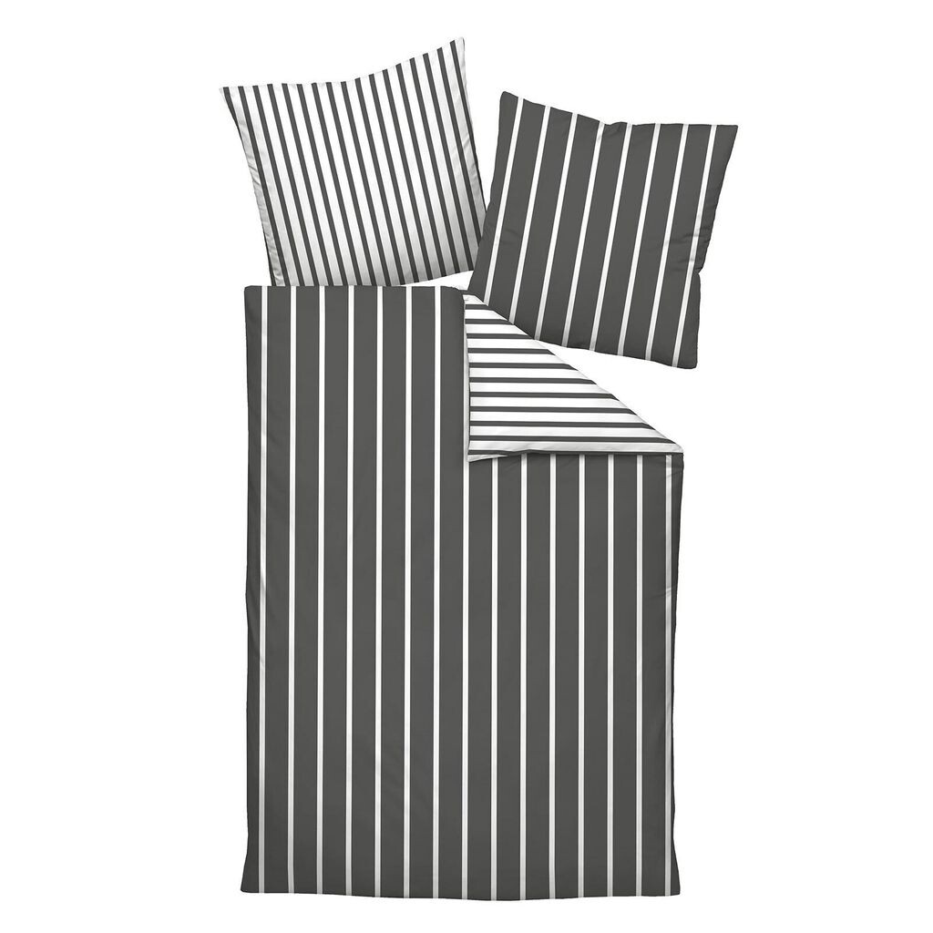 

Сатиновое постельное белье Janine Mako современный классический пододеяльник односпальный 240x220 см антрацит Original Janine