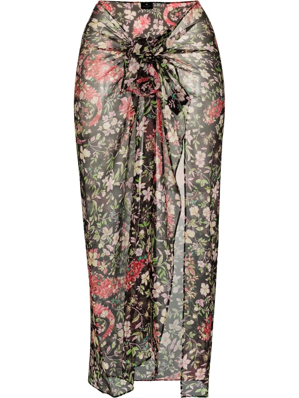 

Шелковая накидка с цветочным принтом Etro, нейтральный