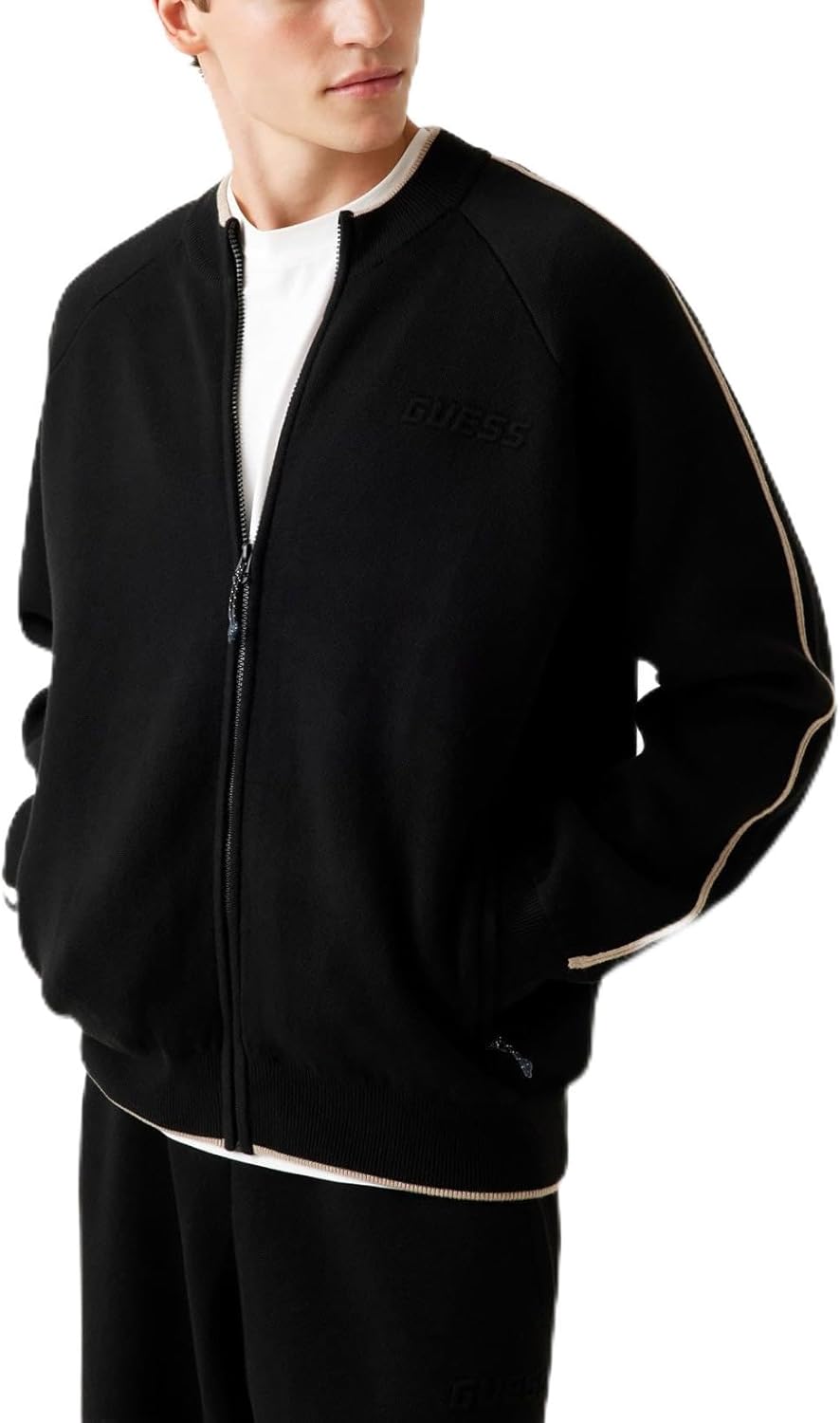 

GUESS мужская толстовка Yaki с молнией, Jet Black, Черный, GUESS мужская толстовка Yaki с молнией, Jet Black