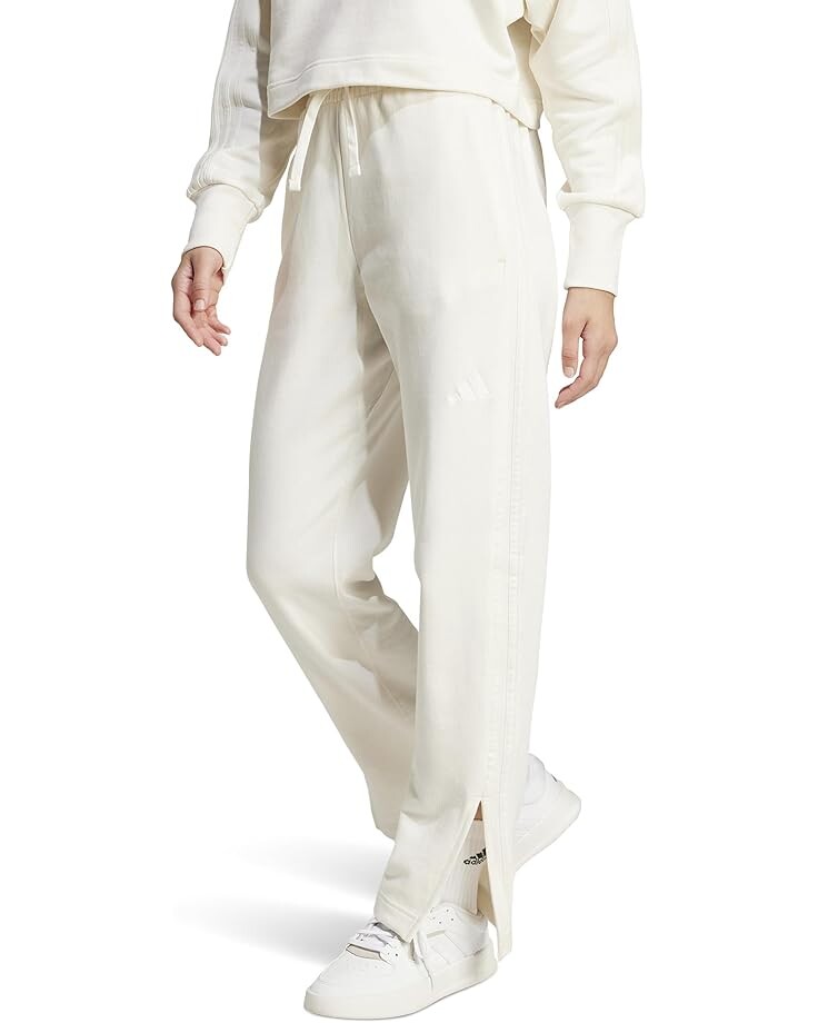 

Брюки adidas All SZN French Terry 3-Stripes Straight Leg Pants, цвет Off White